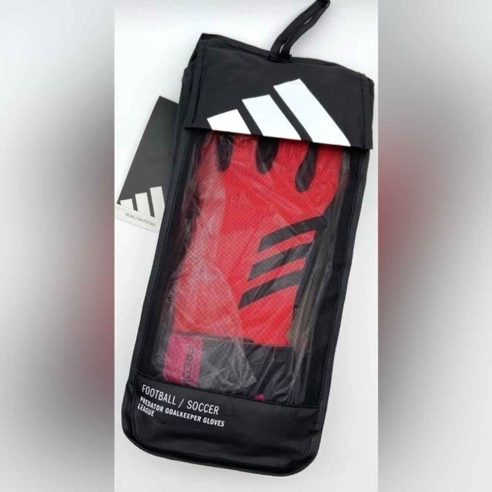 Adidas Soccer Goalkeeper Gloves Predator League Turbo Orange Black Size IX3859